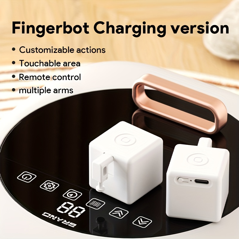 New Charging Version Tuya BLE 5.2 Smart Touch Plus USB Rechargeable Switch  Button Pusher Arm Via Alice Alexa Google Home