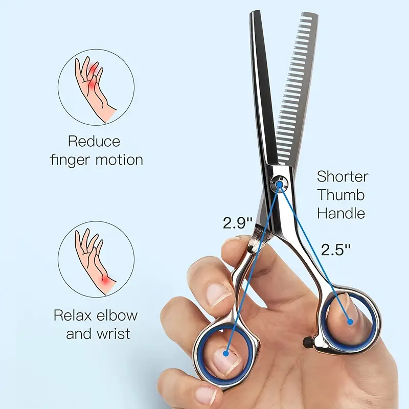 hair thinning scissors hair cutting shears professional barber hairdressing texturizing salon razor edge scissor japanese stainless steel with detachable finger ring 6 5 inch details 4