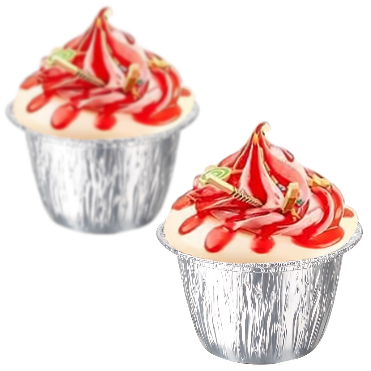 Mini Aluminum Foil Cupcake Baking Cups with Lids (40pcs, 5oz