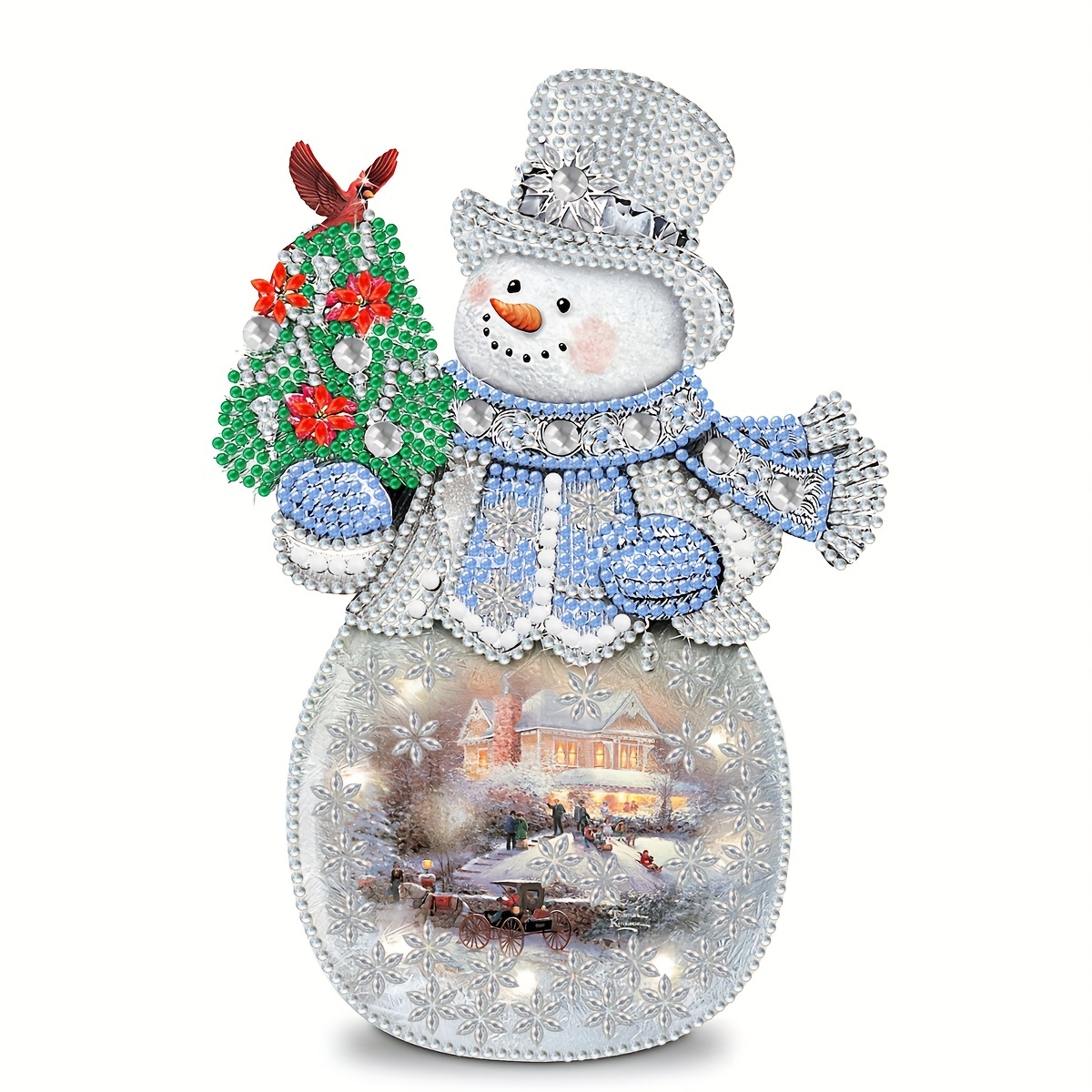Christmas Diamond Painting Kits for Adults,5D DIY Snowman Diamond