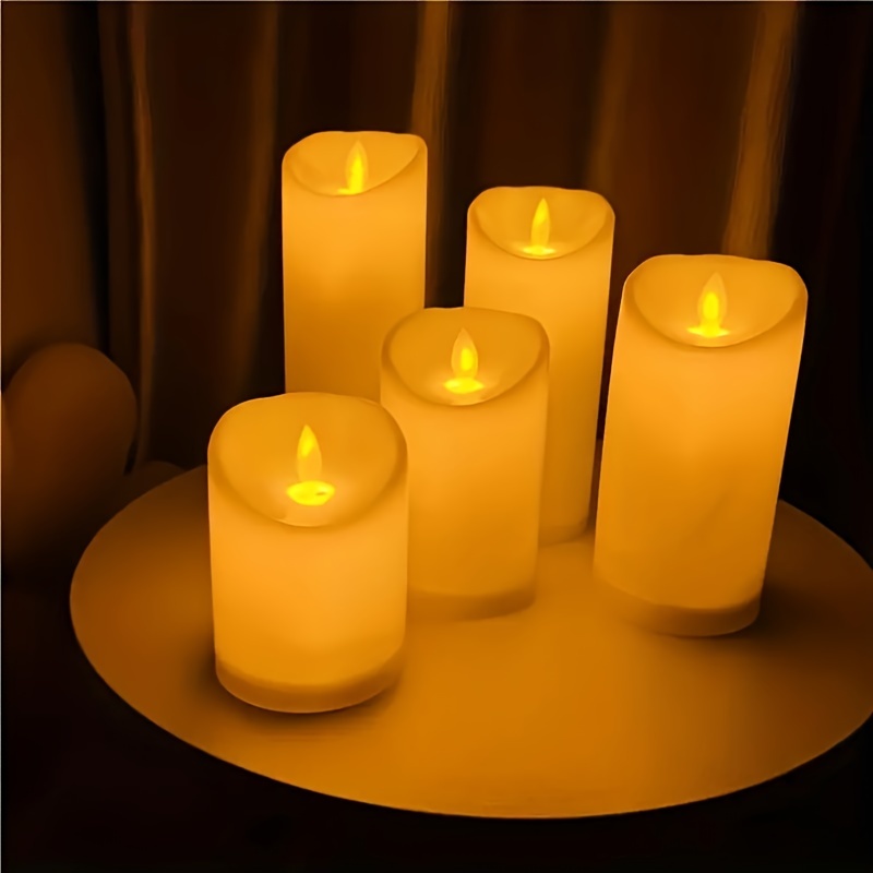 TD® Lot de 12 bougies Chauffe Plat LED Blanc/ Décoration Festif Romant –
