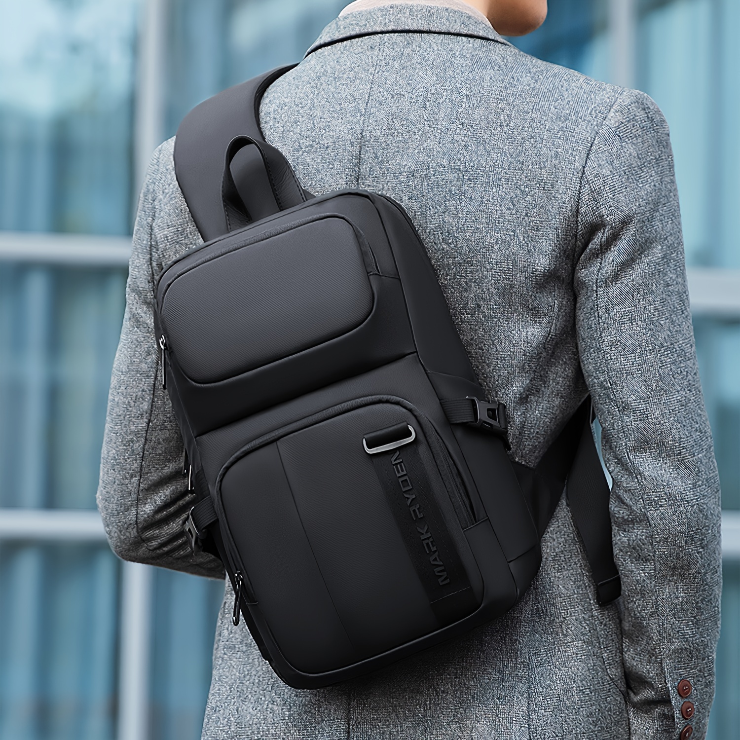 MARK RYDEN Shoulder Bag Men's Crossbody Bag Large Capacity Chest Bag Multifunctional 14 Inch Laptop Case, School bags, Valentines Gifts