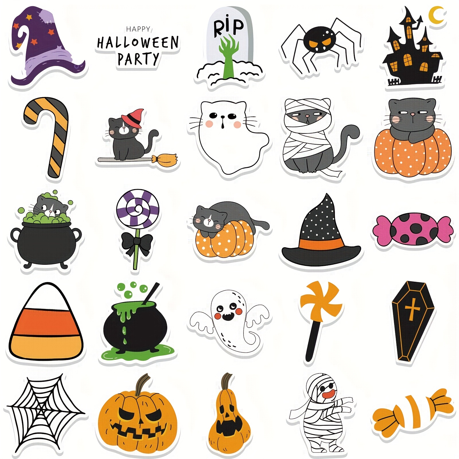 Cute Ghost Stickers, 40 PCS Vinyl Waterproof Cute Ghost Small Stickers for  Phone Case, Water Bottles, Laptops 