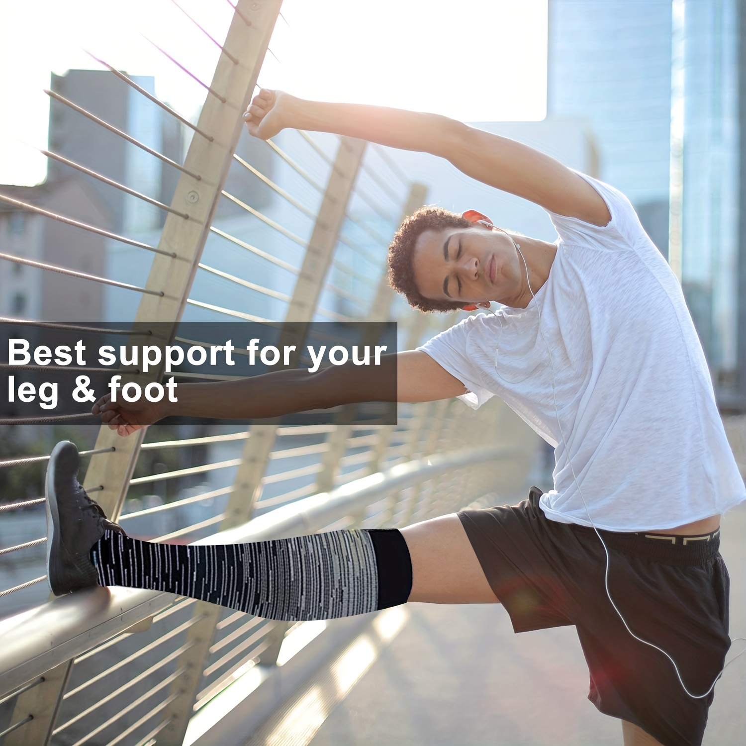 Knee High Compression Socks 20-25mmHg Leg Support Men All Seasons