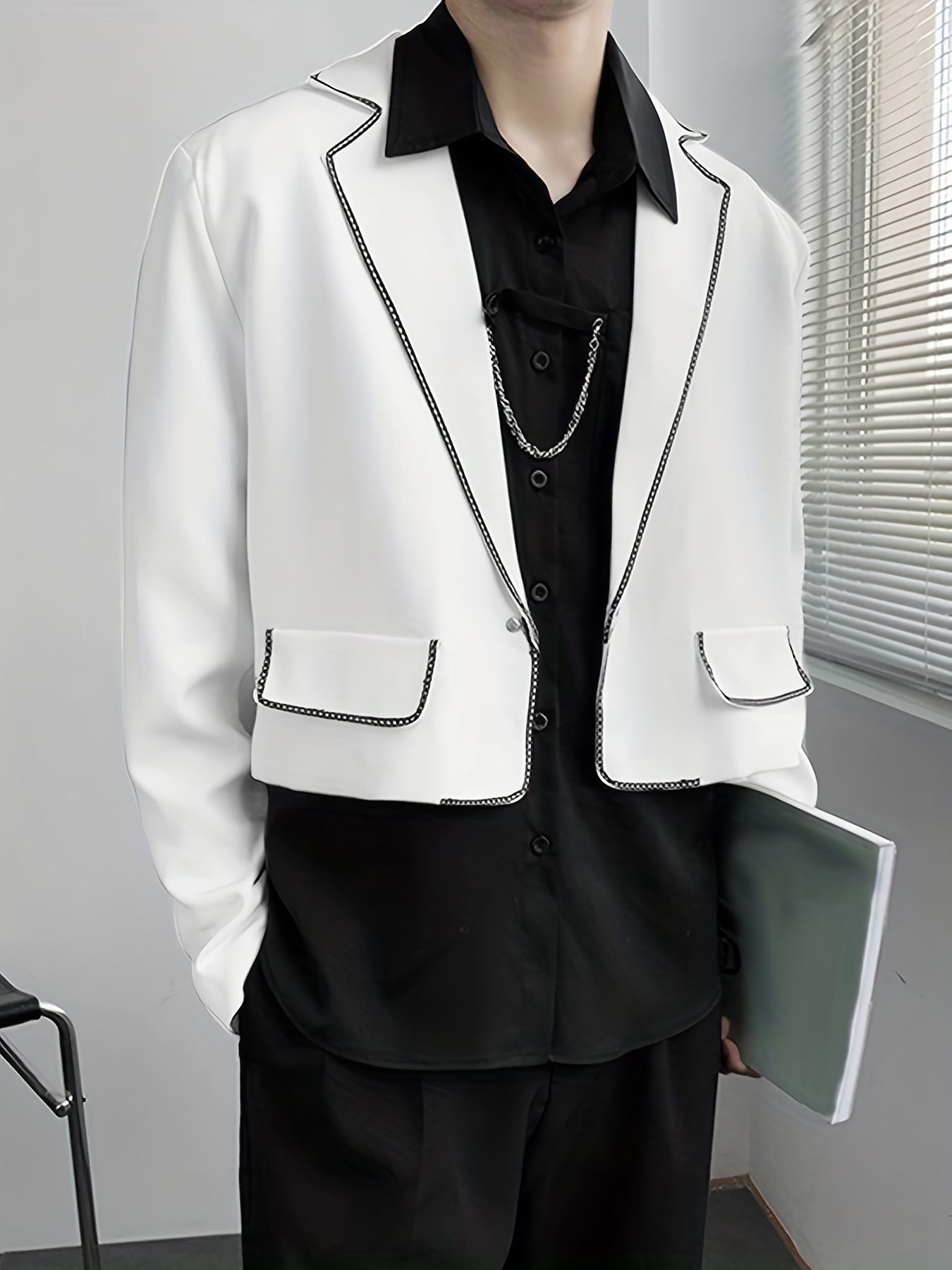 Plus size white suit hot sale jacket