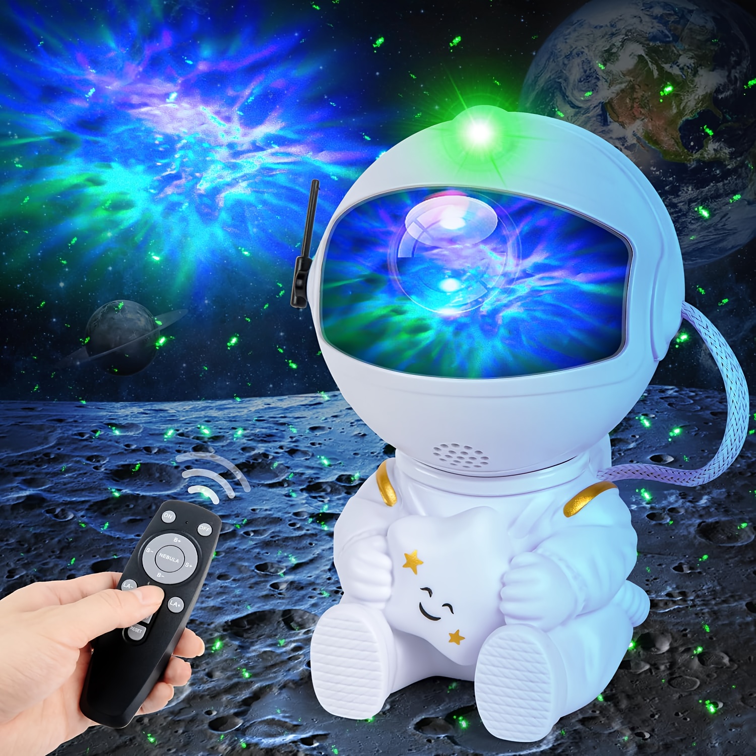 1pc Proyector Galaxia Astronauta Cohete Nocturno Lámpara 13 - Temu