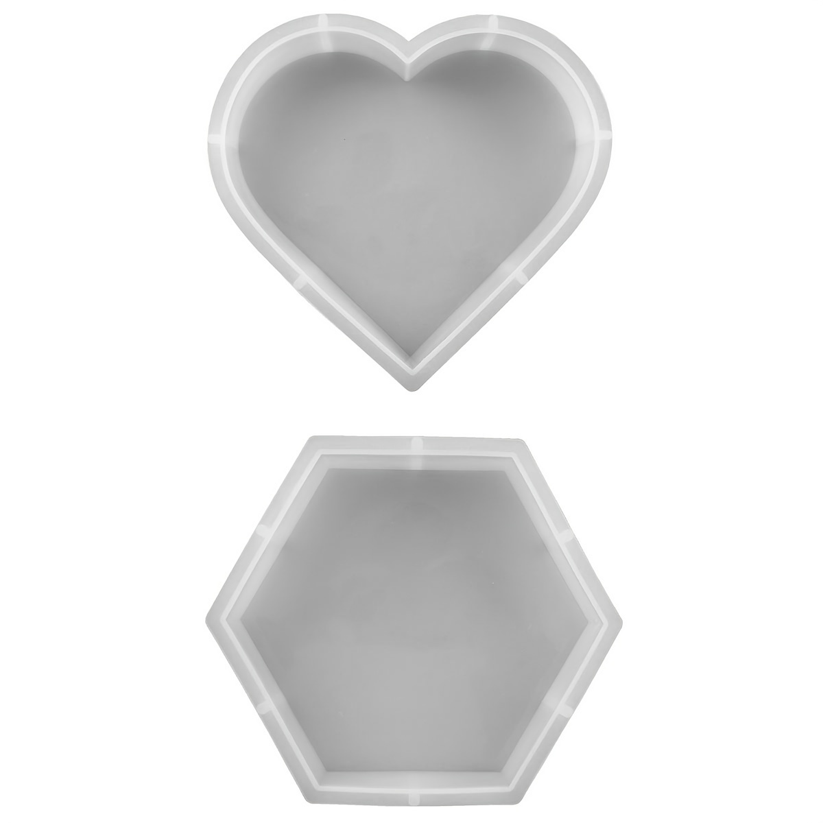 Resin Silicone Mold Big Heart Hexagon Round Square Rectangle - Temu
