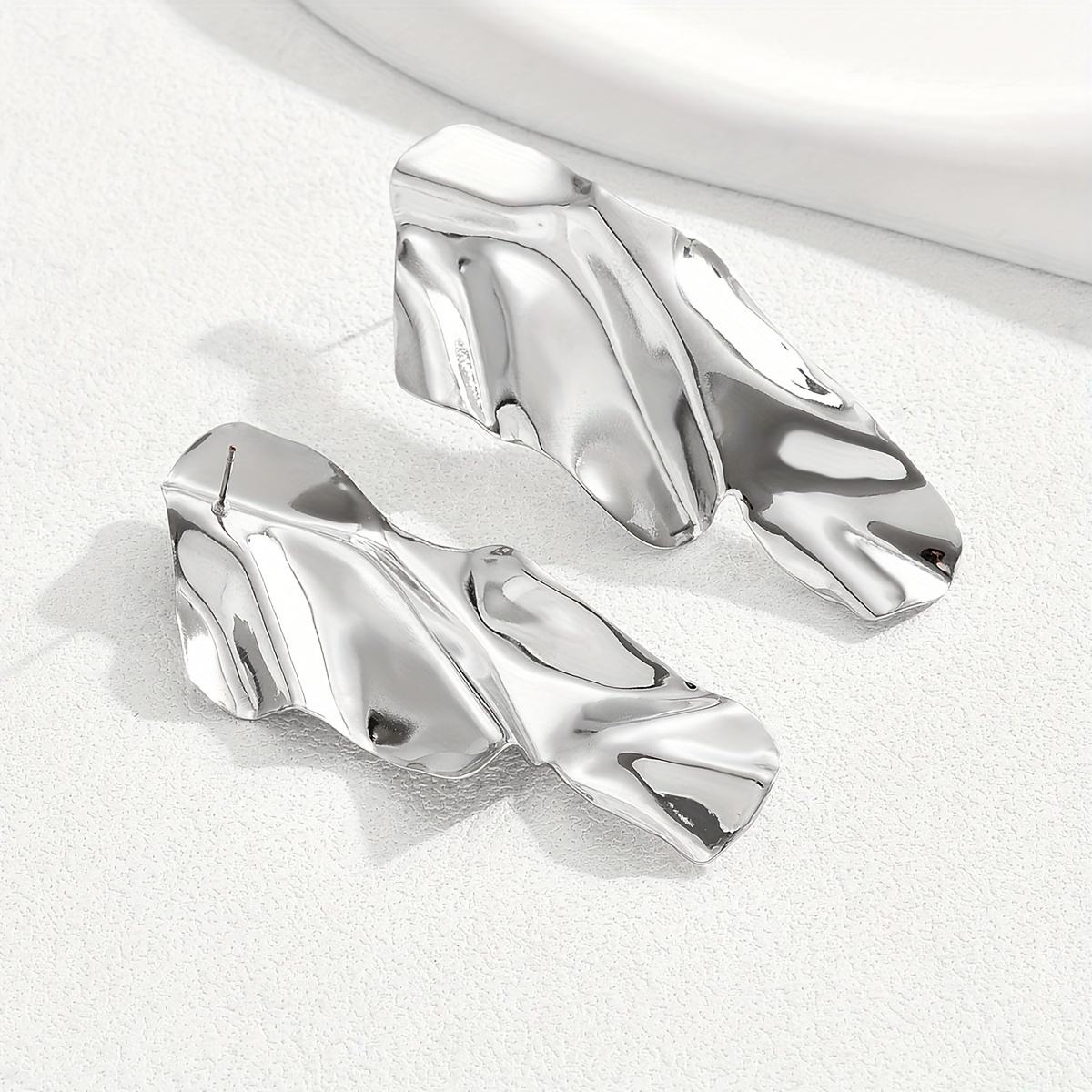 Wave Statement Earrings for Women Iron Drop Dangle Earrings