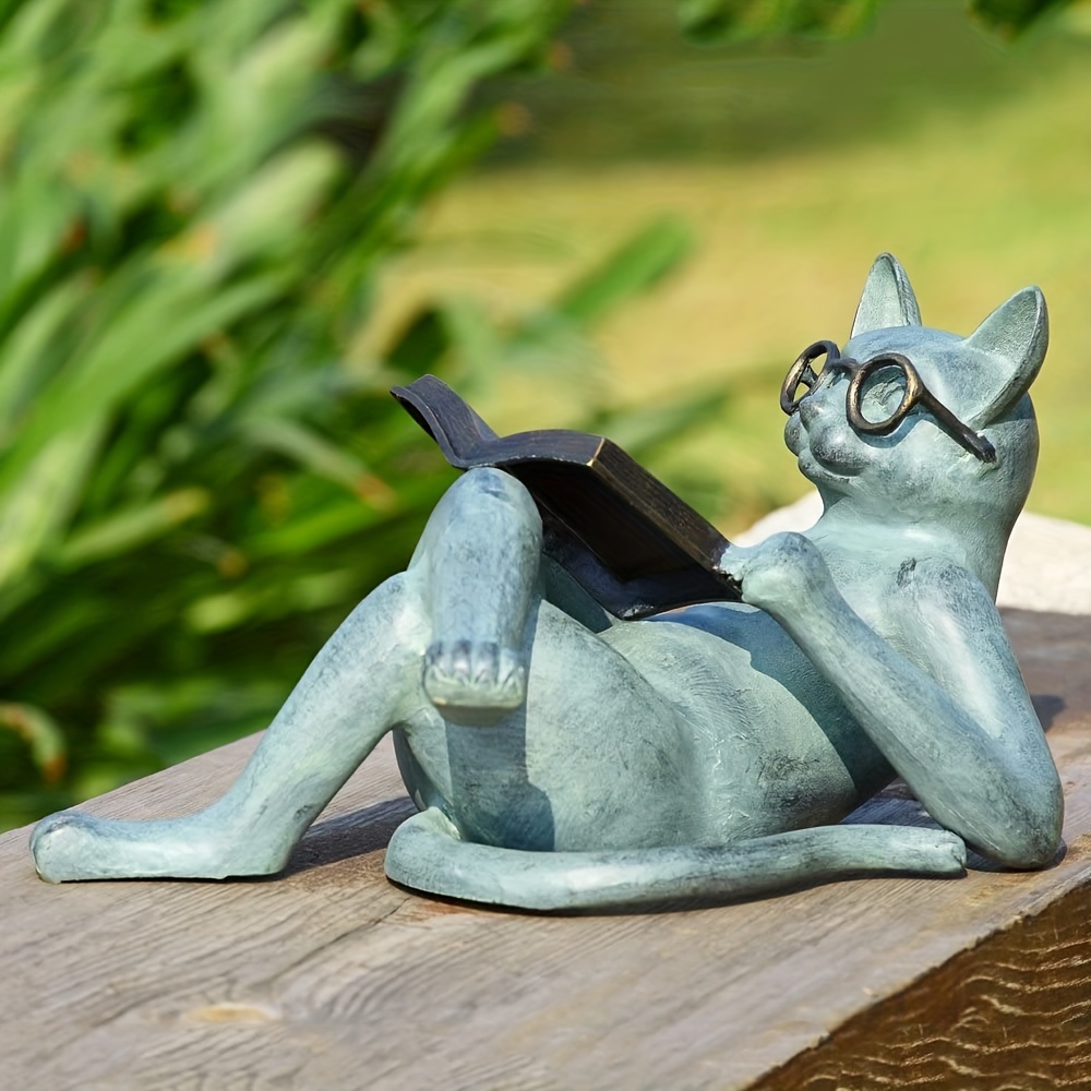 1 pc Statue de chat Animal décoration de Statue de jardin - Temu