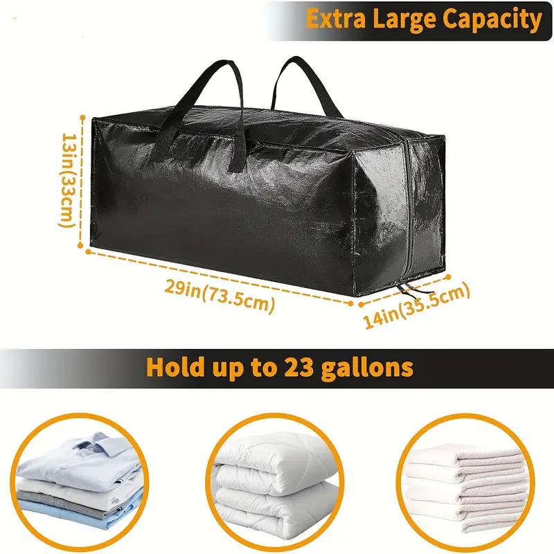 Extra Large Heavy Duty Moving Bags With Backpack Straps - Strong Handles  And Zippers - Alternative To Moving Boxes - Perfect For Packing And Moving  - Black - Temu