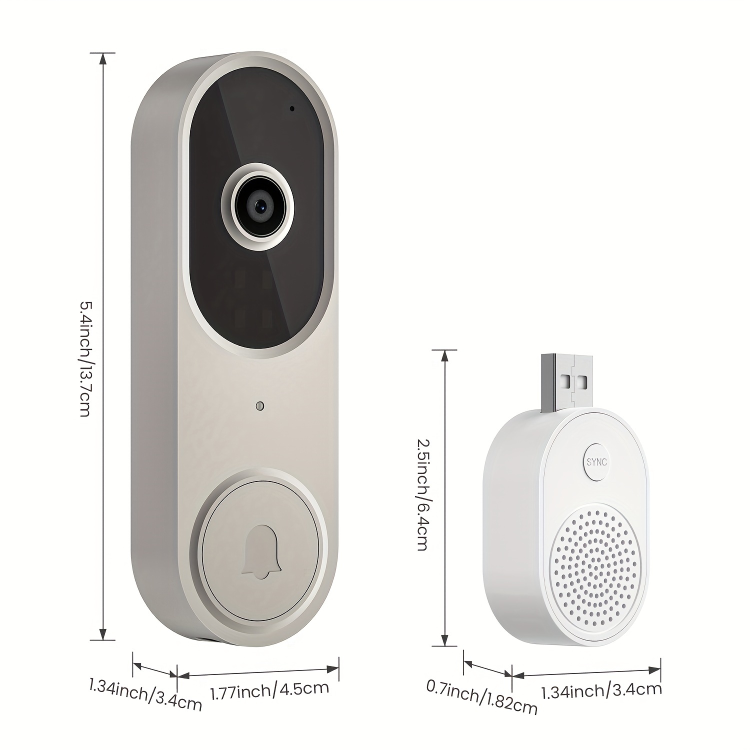  PASO - Timbre de video inteligente WiFi con audio de 2