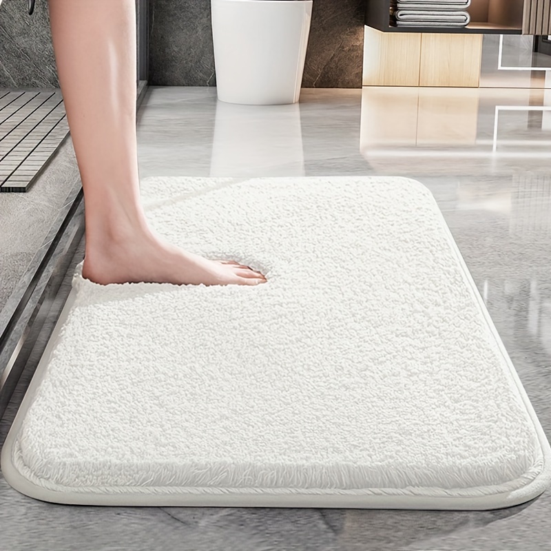 

Bathroom Rug Thickened, Non-slip Soft Plush Absorbent Floor Mat, Ideal For Living Room Bedroom Floor, Shower, Tub
