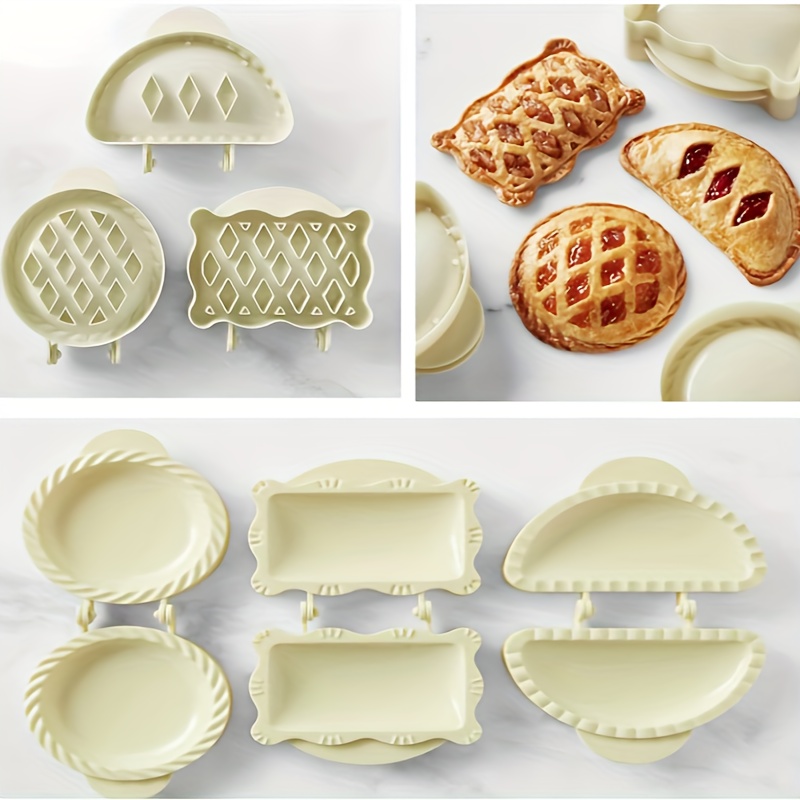 6pcs Hand Pie Molds for Baking Mini Pie Maker for Christmas Party Baking Supplies Party Dough Presser Pocket Pie Molds