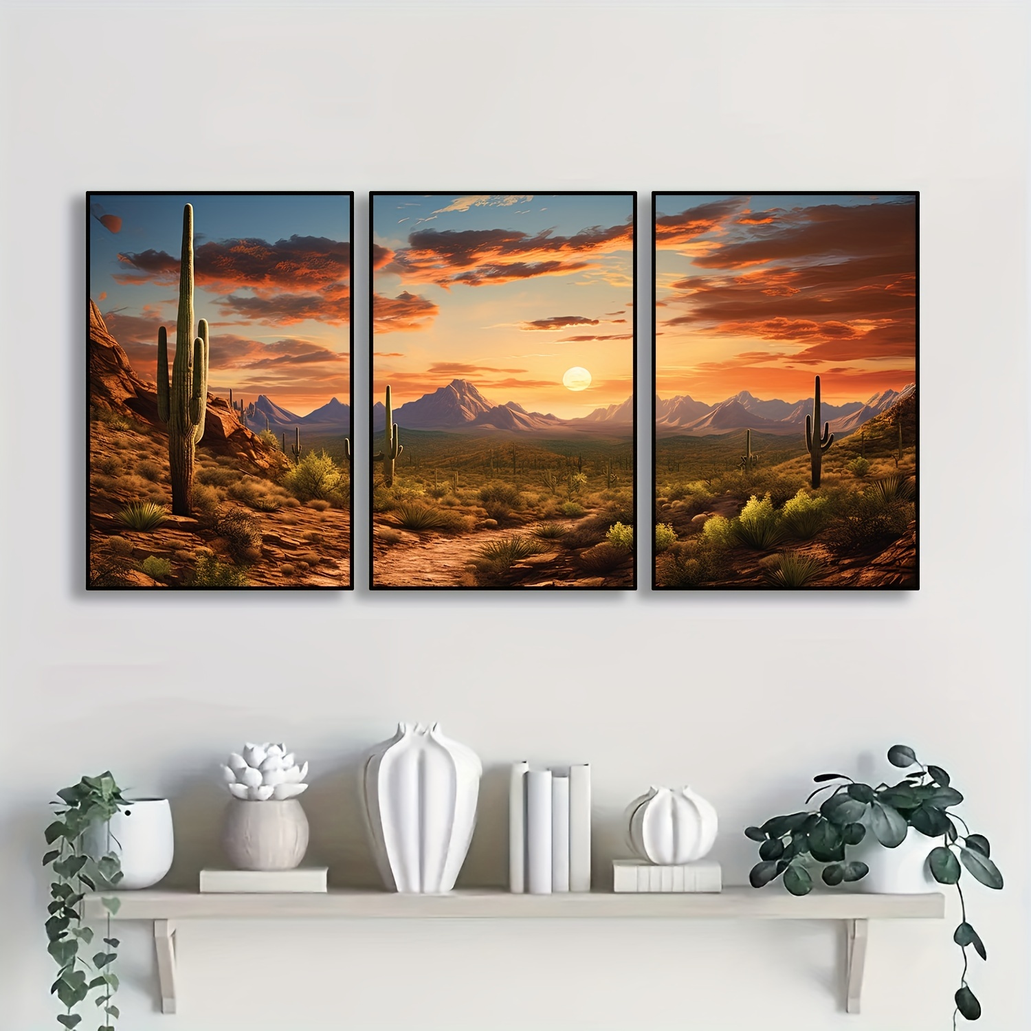 5 Panel Wall Art Canvas Set Sunset Landscape Painting Mountain