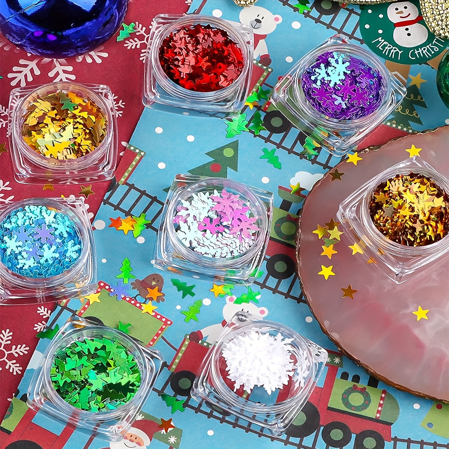 Christmas Snowflake Nail Art Sequins laser Holographic - Temu