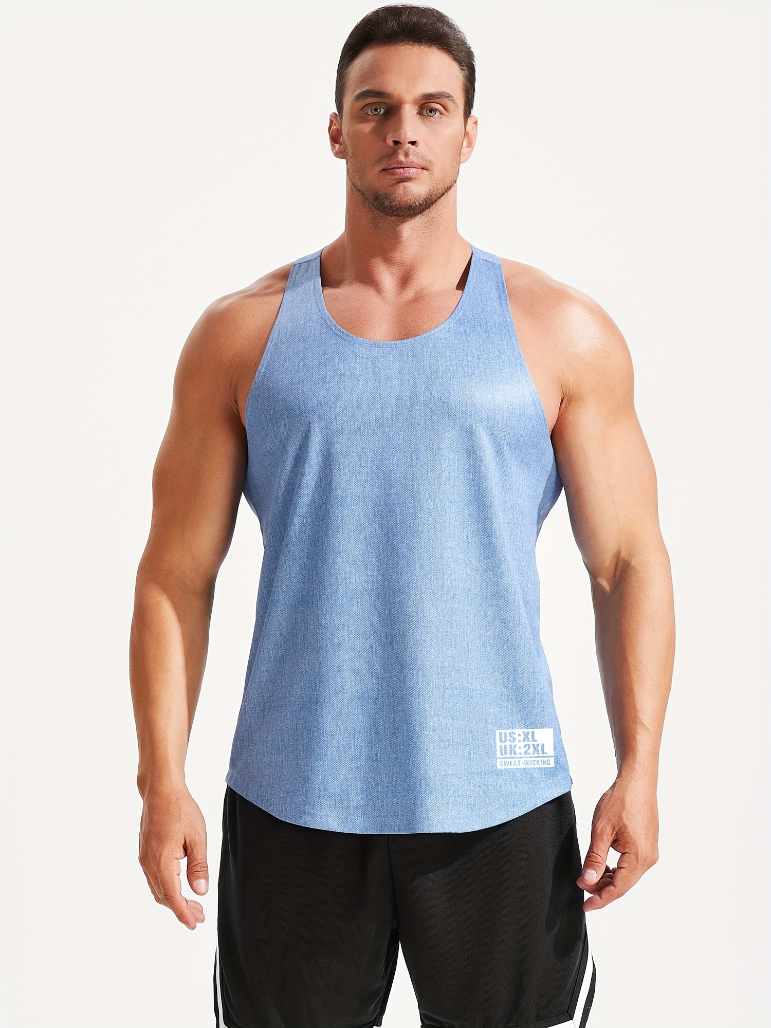 Men's Sleeveless Running Tank Top |  Azure Blue / XL