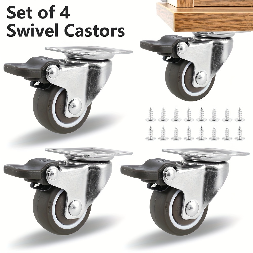 Wood Furniture Caster Wheel | Diameter: 2 | Stem Caster Wheels for Table,  Sofa, Chest, Dresser, Cabinet, Cart, Chair | Vintage Furniture Rollers 