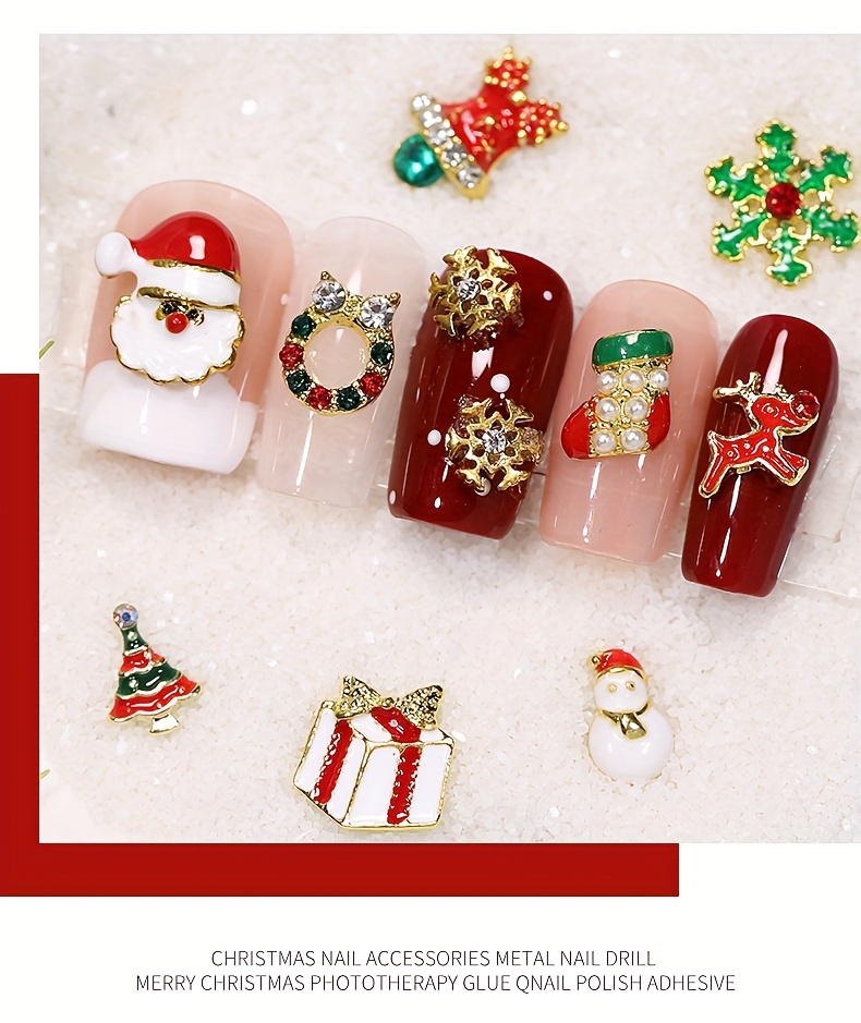  24PCS Assorted Christmas Nail Charms, Metal Santa Claus Snowman  Snowflake Charms for Acrylic Nails, 3D Alloy Nail Art Rhinestones for Women  DIY Christmas Nails : Beauty & Personal Care