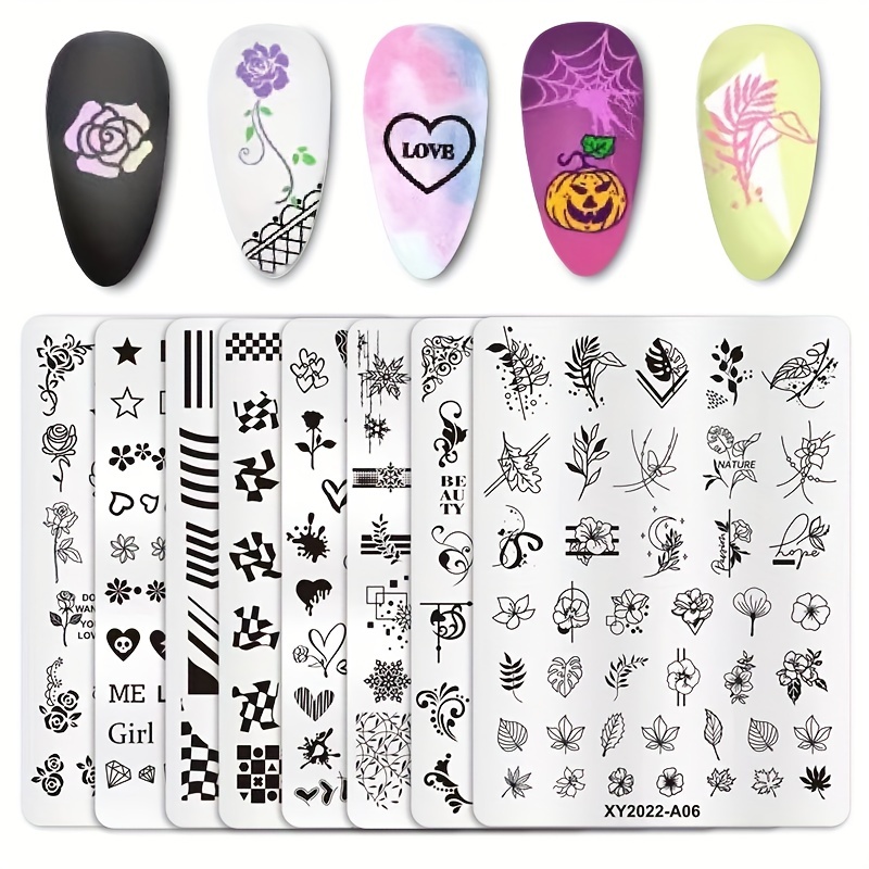 Stainless Steel Nail Stamping Plates Multi Shapes Image - Temu