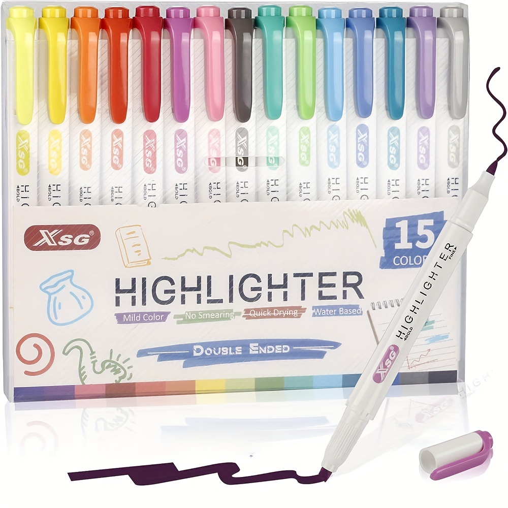 Neon Bright Gel Highlighter Pens No Bleed Through No - Temu