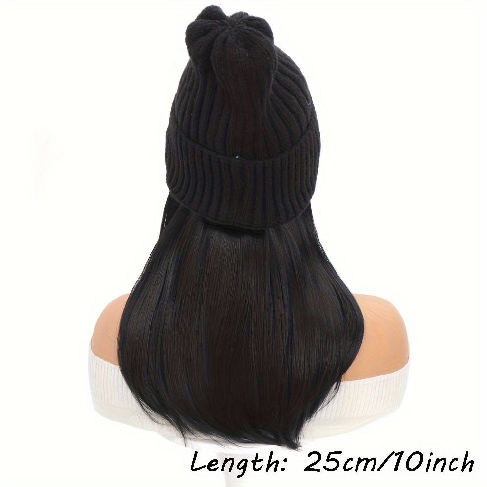 Beanie Con Capelli Attaccati Per Donne Slouchy Cappello A Maglia Cavo Parrucca  Cappello Invernale Con Estensioni Di Capelli Di 10 Pollici Parrucca Capelli  Sintetici Dritti Per Donne Per La Moda Invernale 