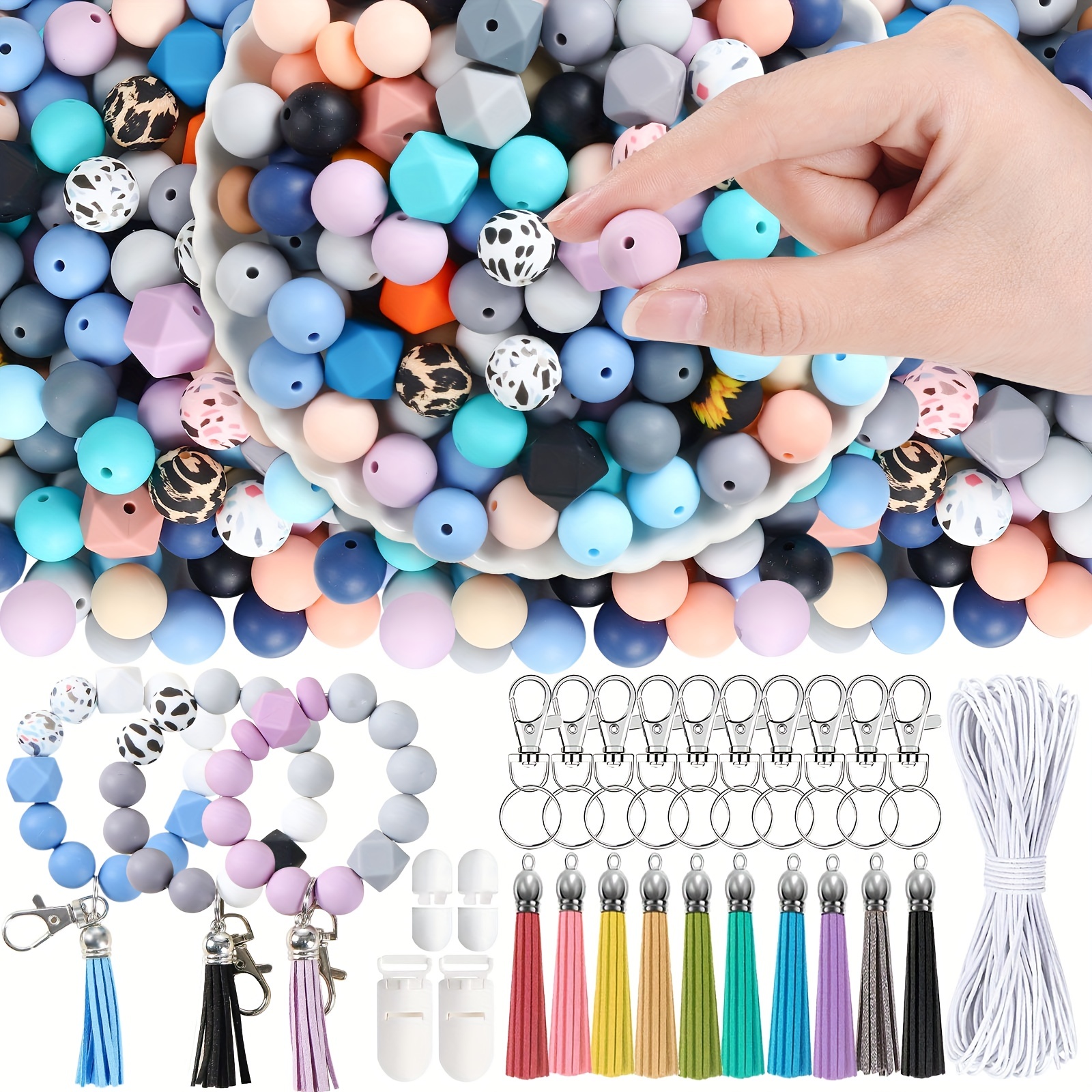 101pcs Silicone Beads For Keychain Making Diy Necklace - Temu Canada
