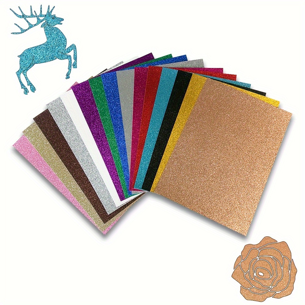 Glitter Cardstock Paper 30 Sheets A4 Sparkle Shinny Paper for New Year  Crafts Gift Wraps Valentine's Party Decorations 15 Colors 250GSM
