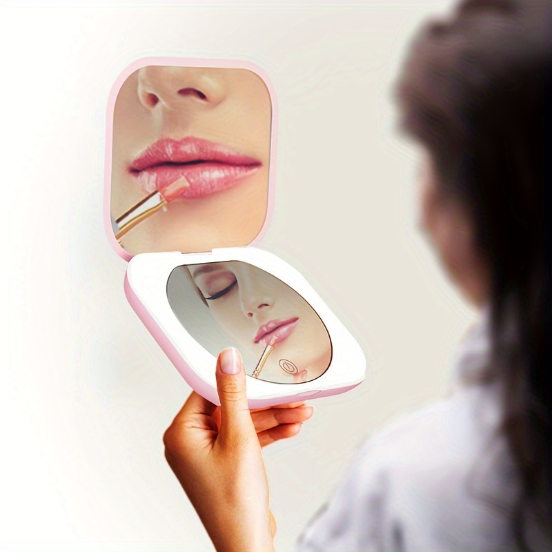 Espejo De Mano Con Aumento De 1X/3x Para Maquillaje De Belleza (Rose Gol
