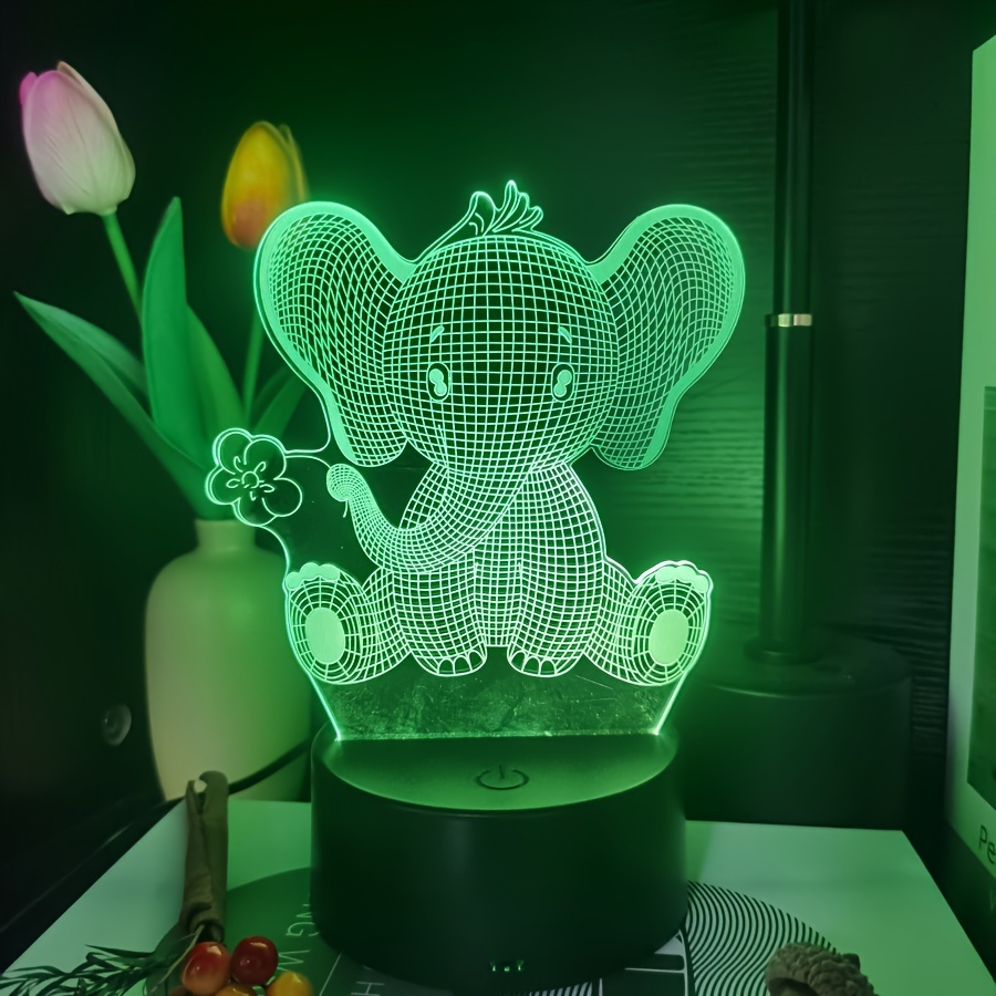 Luce Notturna 3d 1 Pezzo Luce D'atmosfera Usb Elefante - Temu Italy