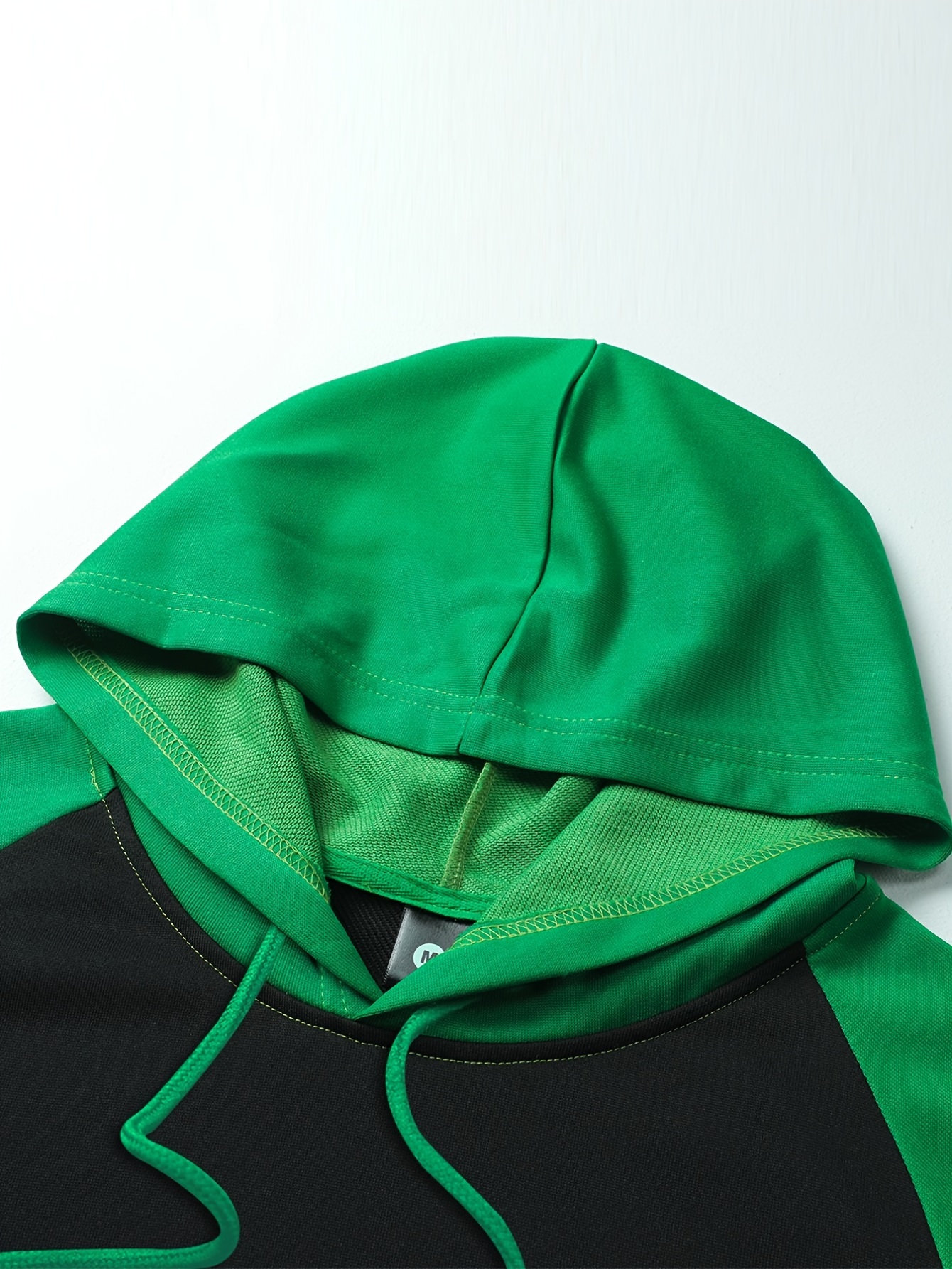 Black/Green Hoodie with Raglan Sleeves