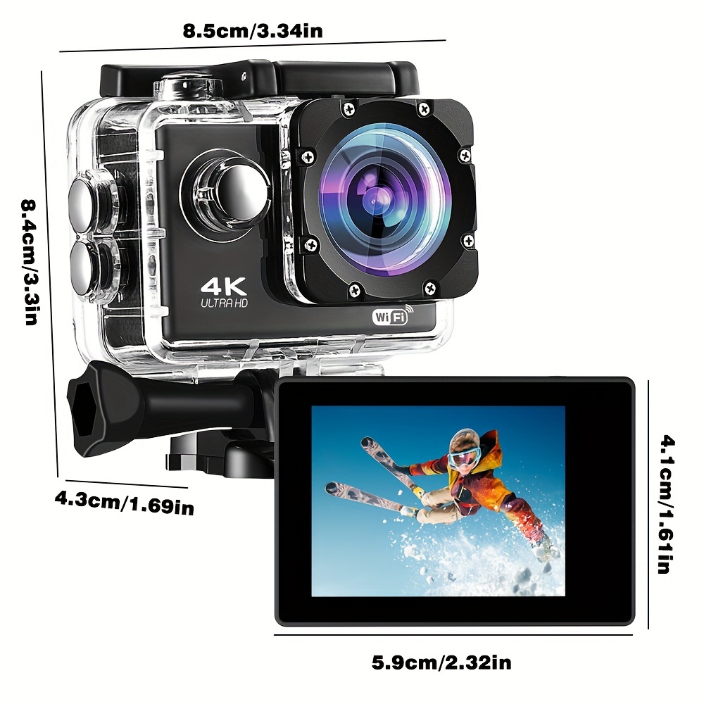 Achetez en gros Caméra D'action Ips 2.0 , Caméra De Sport 4k 60fps 20mp  Caméra Double Caméra Sous-marine Full Hd Avec Accessoires Complets Chine et Caméra  D'action à 47.5 USD