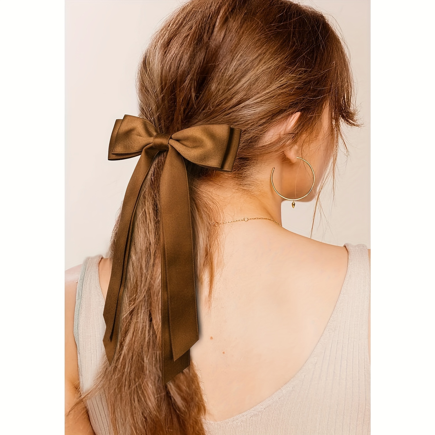 3PCS Silk Satin Large Hair Bows Solid Hair Bow Hair Clips Ribbon Hair Pins  Long Hair Accessories Hair Bows for Women and Girls