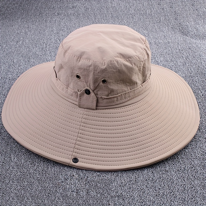 1pc Western Cowboy Sun Hat, Bucket Hats, Men's Summer Outdoor Fishing Hat, Sun Protection, Large Brim Fisherman Hat,Temu