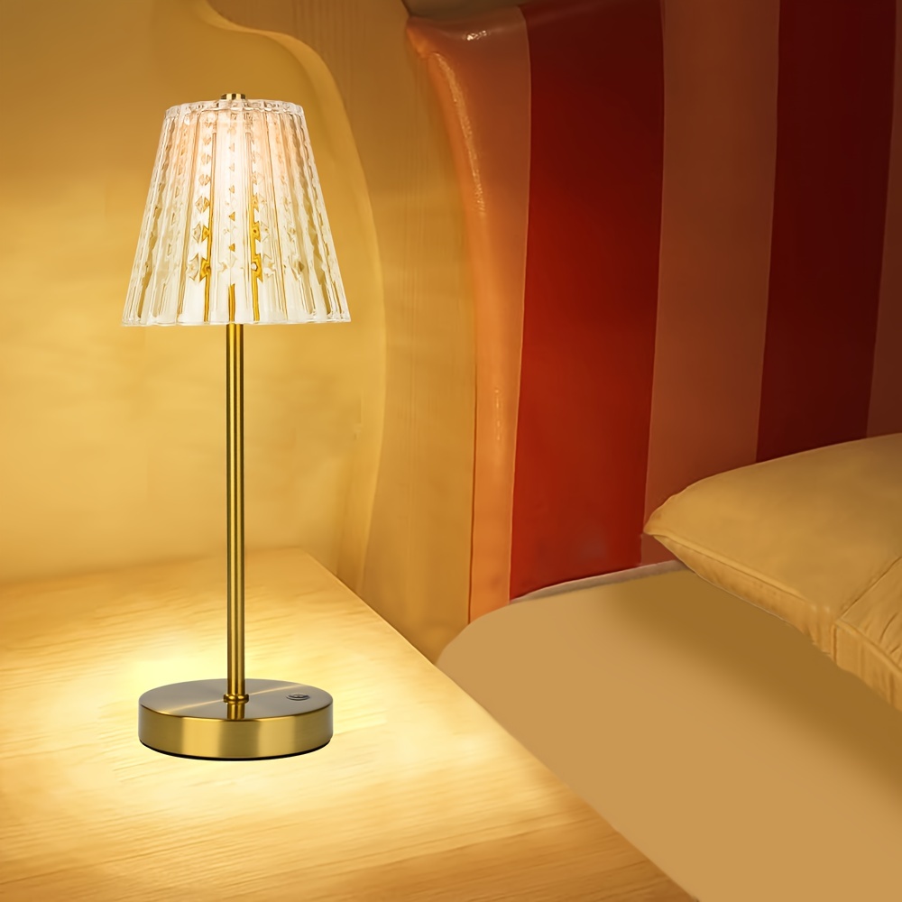 Acquista Lampada da tavolo in metallo retrò Neoglint Lampada da scrivania a  LED con controllo touch Lampada da comodino senza fili 3