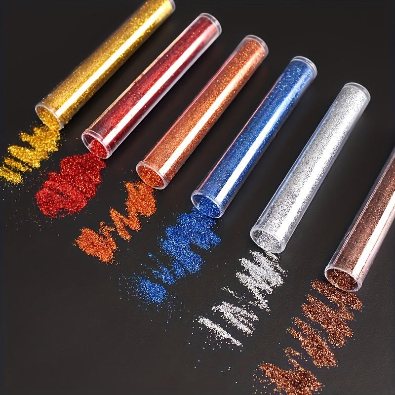 6 Colors Sets Metallic Glitter Mix Chunky Craft Drawing - Temu
