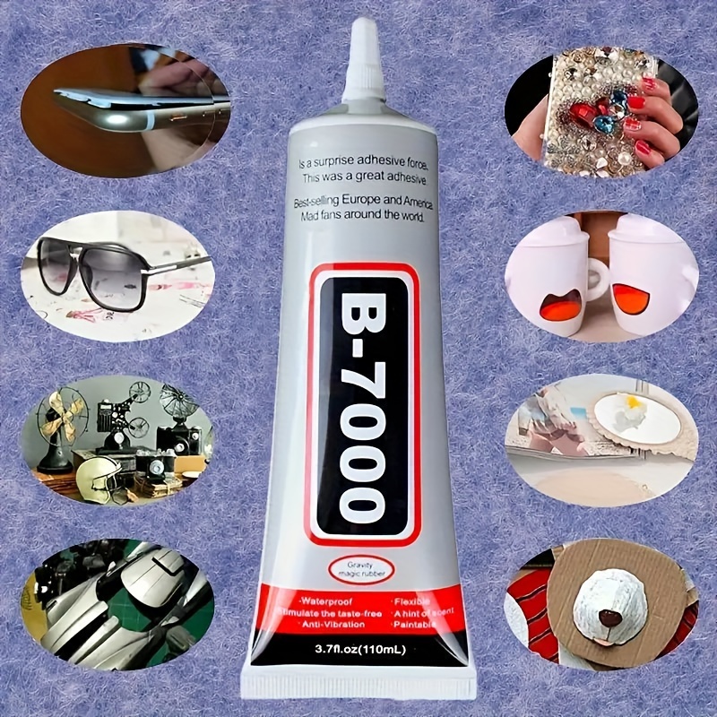 FIXWANT B-7000 Clear Glue for Rhinestones Crafts, Clothes Shoes Fabric,  B7000 High Viscosity Glues for Cell Phone Screen Repair Jewelry Stone Metal