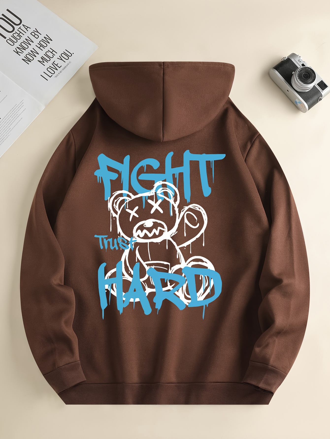 Teddy bear print hoodie