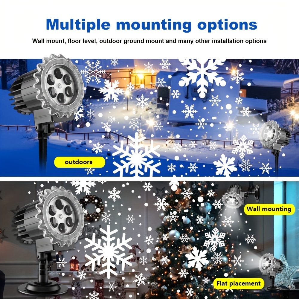 itoeo Christmas Snowflake Projector Lights Outdoor Led Snowfall