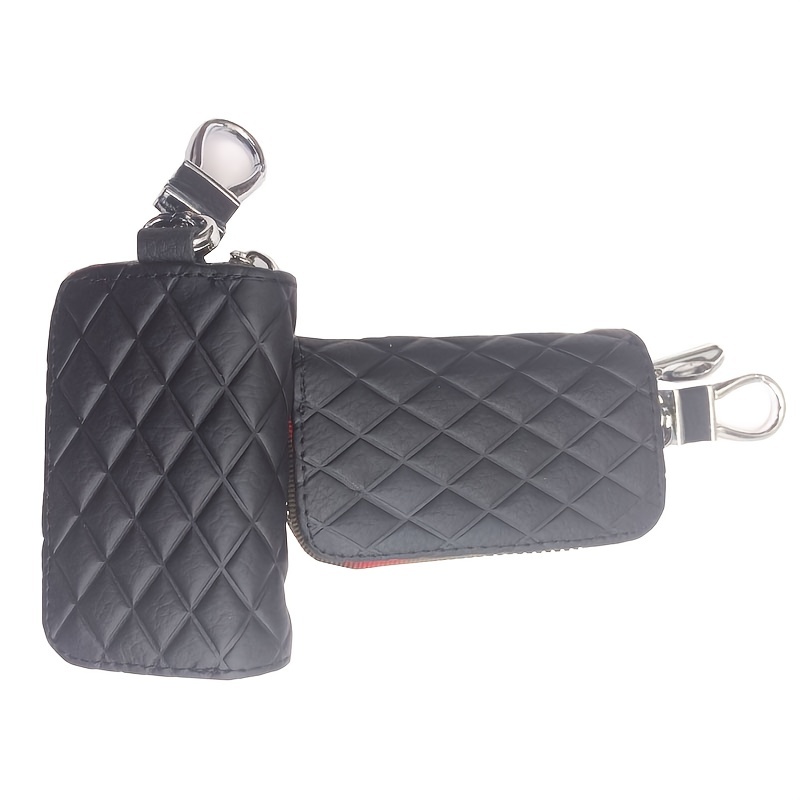 Stylish Alligator Pattern Key Fob Cover - Faux Leather Car Keychain Holder  With Metal Hook Key Ring Zipper Bag - Temu
