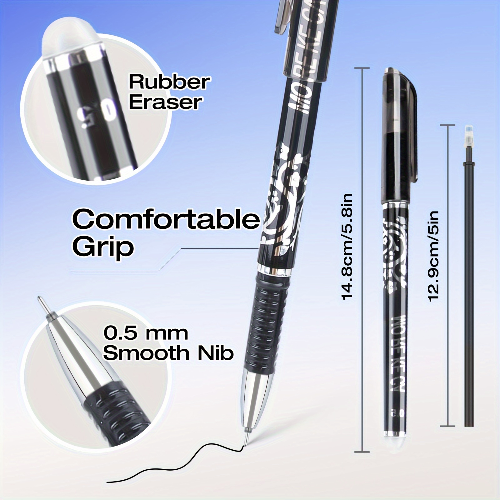 Pencil-style Grip Eraser Retractable Mechanical Eraser Pen With 2