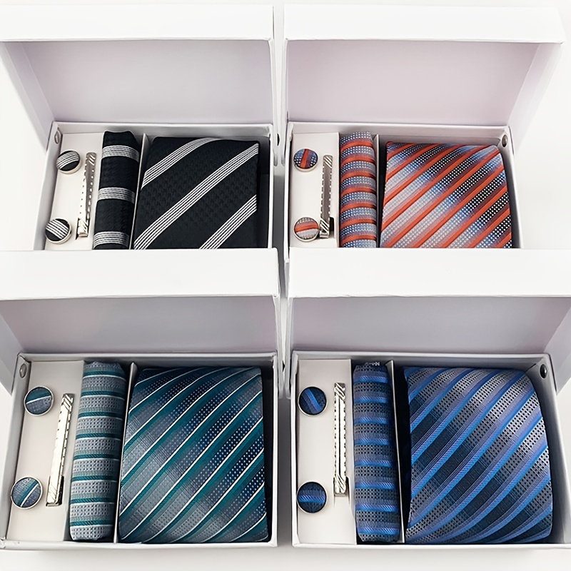 luxury tie set gift box for men 2022 jacquard necktie and pocket