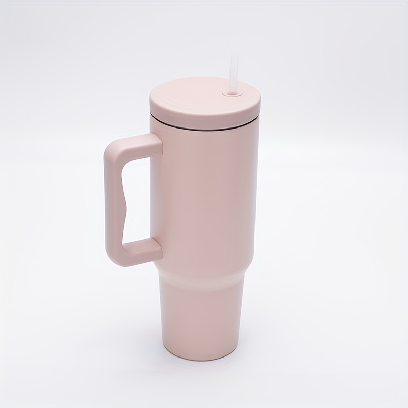 Straw Tumbler, Reusable Vacuum Tumbler With Straw, Insulated Double Wall  Stainless Steel Cup Handle And Vacuum Flask, Handy Cup, Teacher  Appreciation Gifts - Temu United Arab Emirates