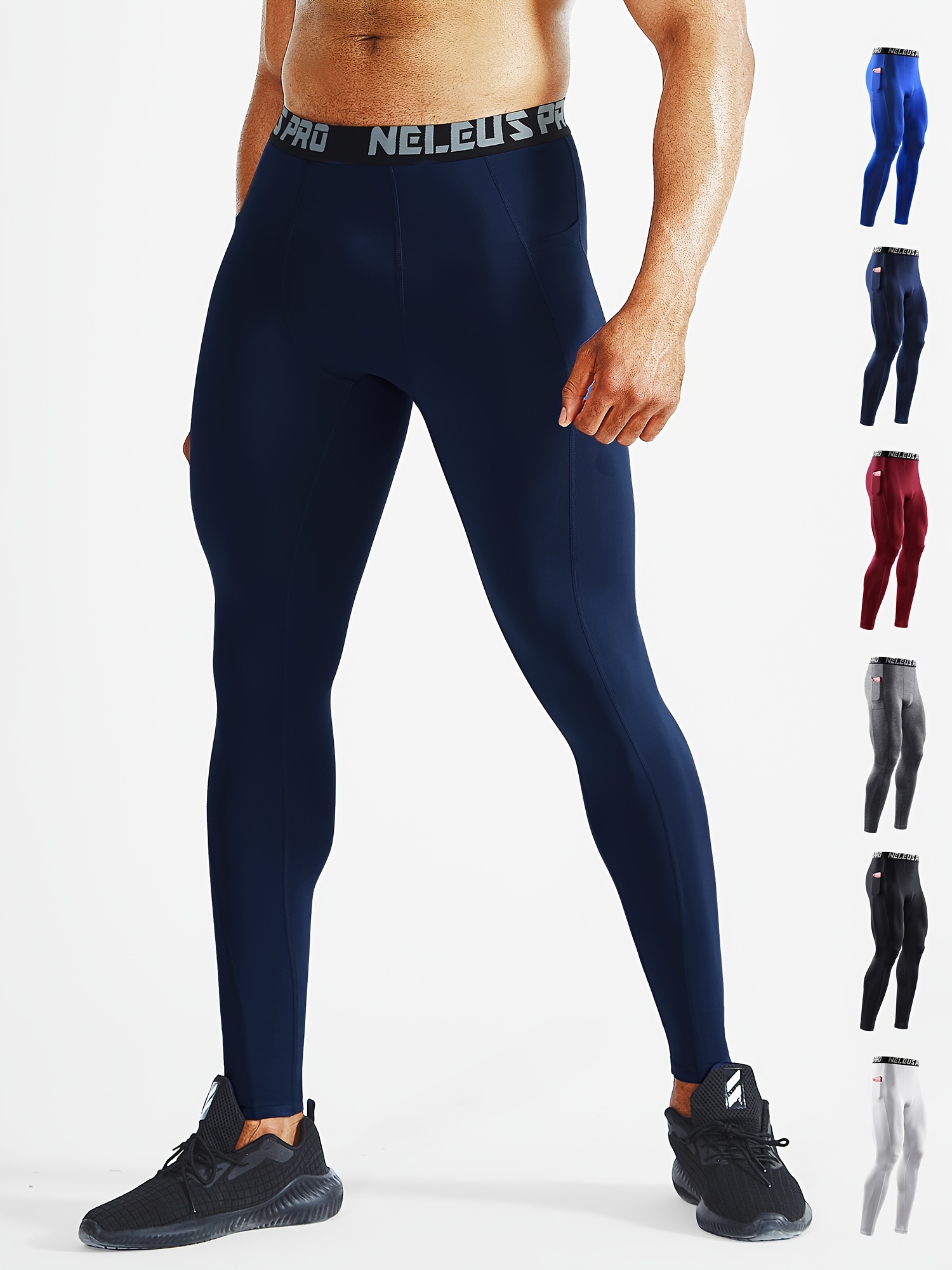 Mens Compression Pocket Sport Pants Quick Dry Tights Pants Running Leggings  Yoga Male Gym Fitness Clothing Training Sport Trouser From Xiadou_trading,  $12.01