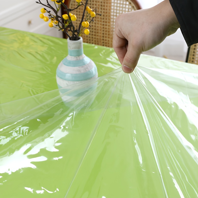 Protector de mesa transparente, cubierta de mantel de plástico