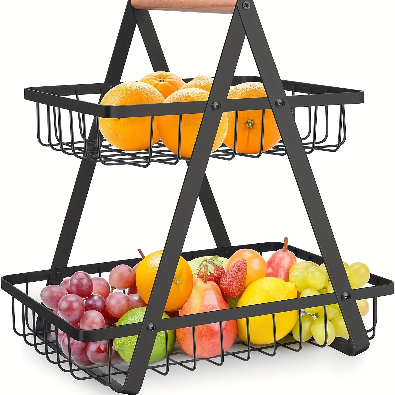 Detachable 2 tier Countertop Fruit Basket Fruit Bowl Bread - Temu Canada