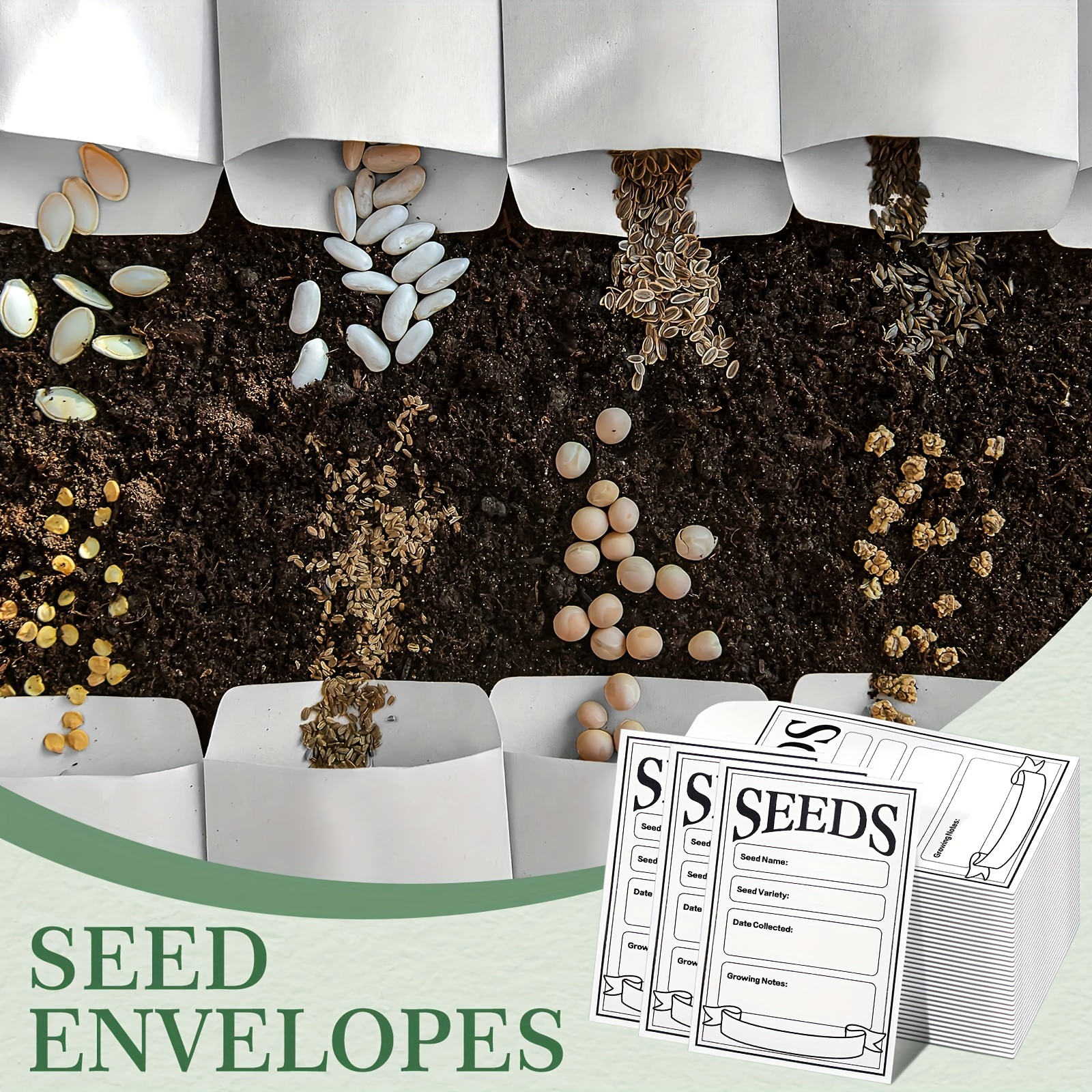 50/100pcs Brown Seed Envelopes Resealable Seed Packets 3.15 X 4.72 Inch  Seed Saving Envelopes With Secure Tiny Envelopes, Seal Envelopes For  Collecti