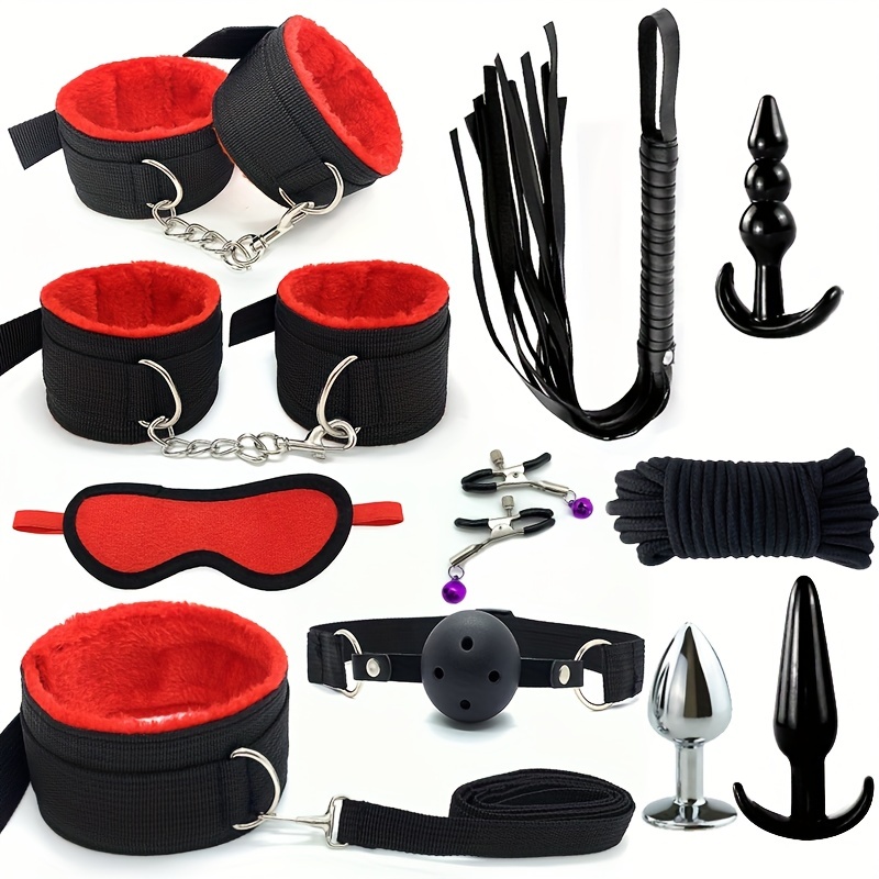 Restricciones para el sexo, 10 piezas de juguetes BDSM de cuero Bondage  Sets Kits de restricción Cosas sexuales para parejas amantes Juegos  sexuales