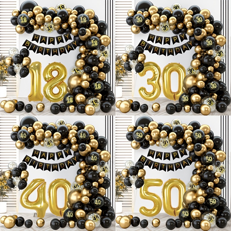 25 Ballons de baudruche métallisés - Doré - Jour de Fête - Anniversaire  Adulte - Anniversaire
