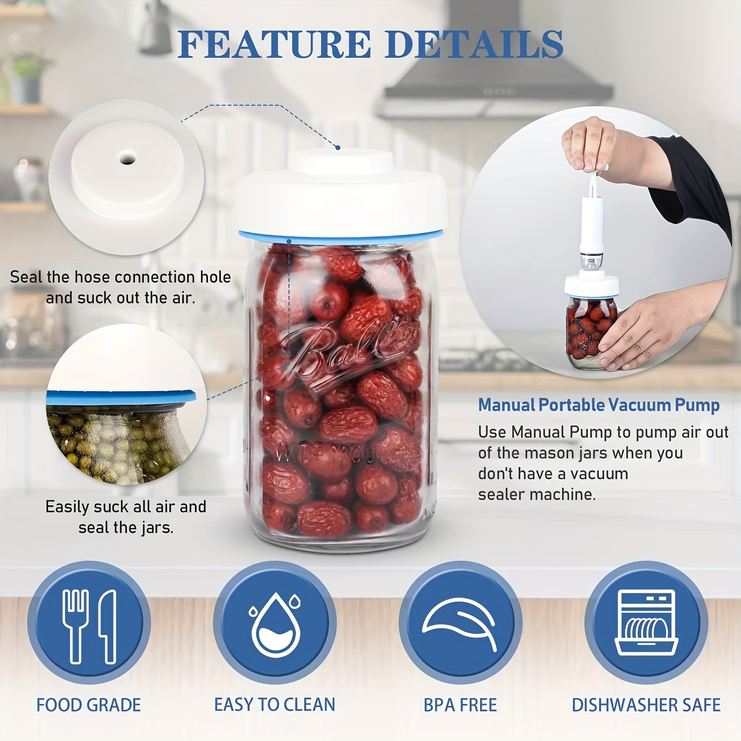 Canning Jar Sealer Vacuum Sealing Hose for Mason Jars Compatible with Food Saver