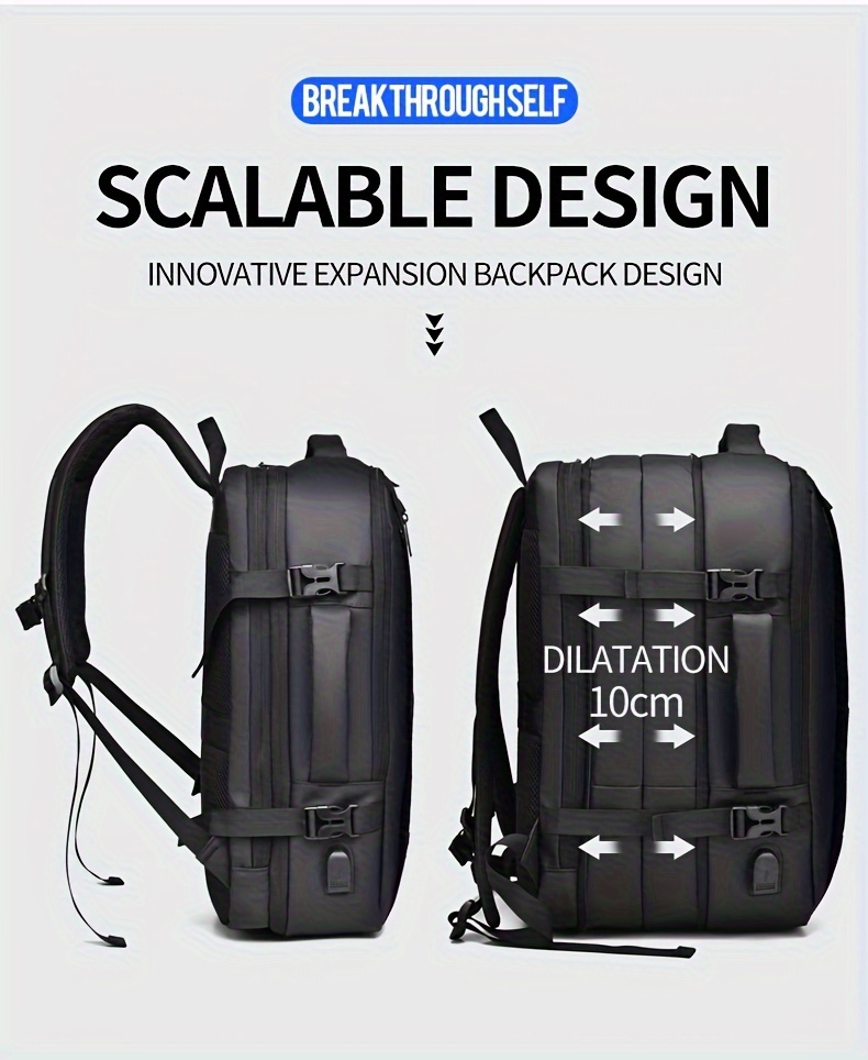 Mochila de viaje multifuncional para aventuras al aire libre, bolso de mano, mochila de senderismo, equipaje con múltiples bolsillos, gran capacidad, diseño simple y elegante, ideal para viajes de negocios o transporte diario
